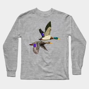 Mallard ducks in flight Long Sleeve T-Shirt